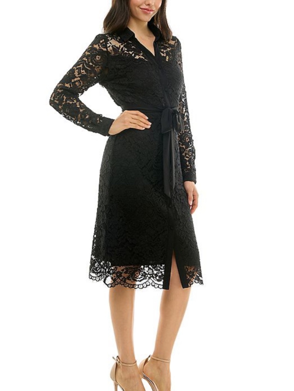 Nanette Lepore Lace Shirtdress Black Size 4 - Picture 3 of 5